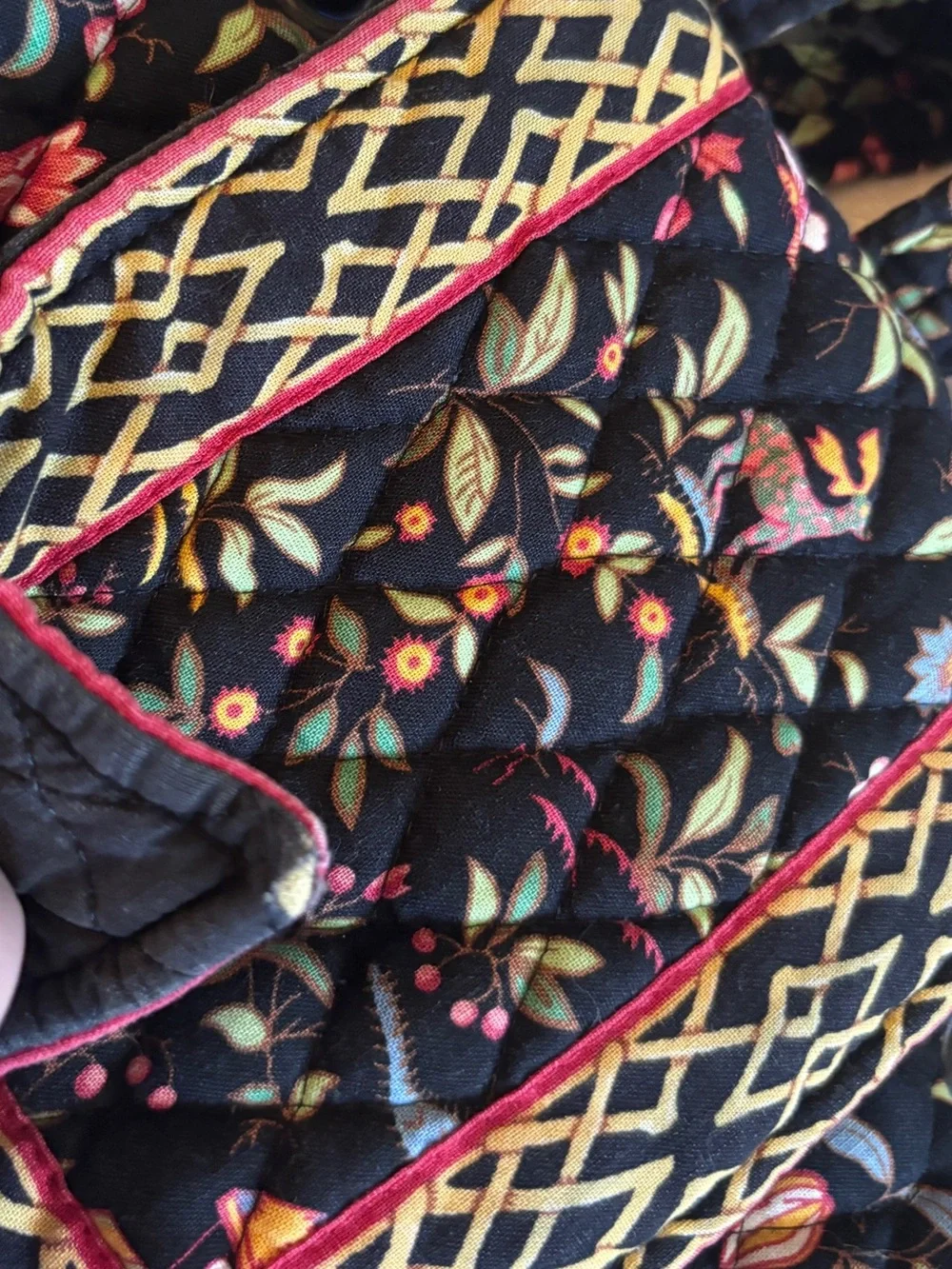 Vera Bradley Ming Drawstring Backpack Retired Floral Quilted Vintage Y2K Retro